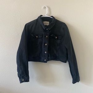 Women’s Black Denim Cropped Jean Jacket
